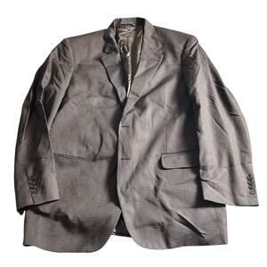 JACK VICTOR mens gray SILK + WOOL patterned sport coat suit jacket blazer 44 L